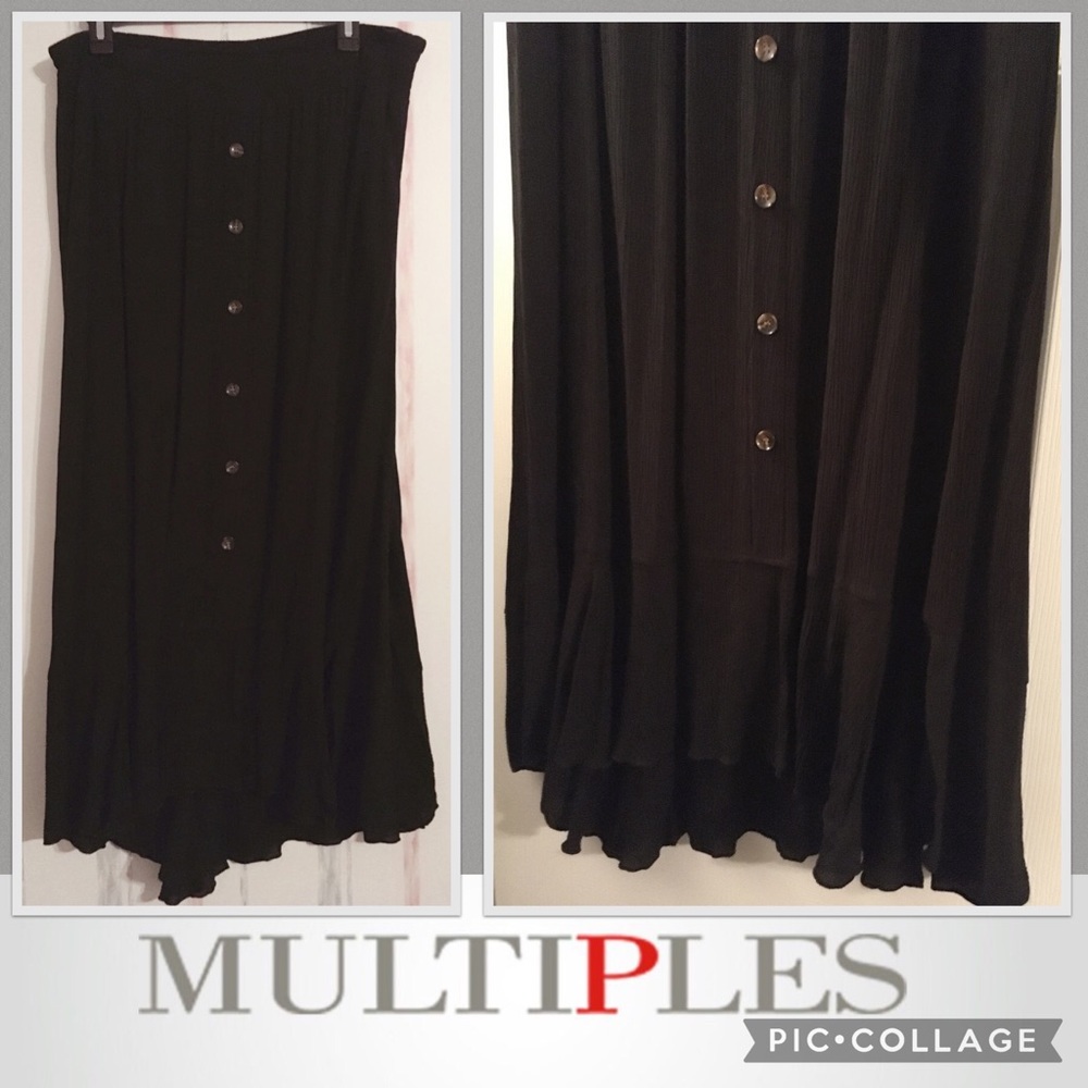 MULTIPLES Black Midi/Maxi Skirt